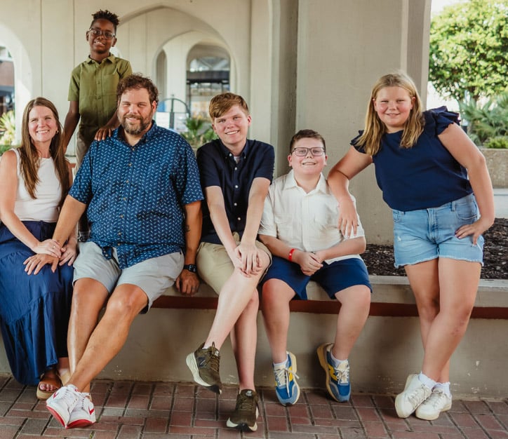 The Barajas family posing together in Shreveport, LA.